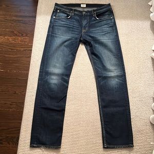 Hudson dark wash denim.  36x32.  Straight leg.